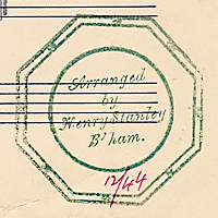 Henry Stanley's signature octagonal rubber stamp